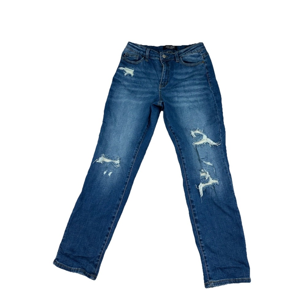 Judy Blue Women's Boyfriend Jeans - Distressed Blue